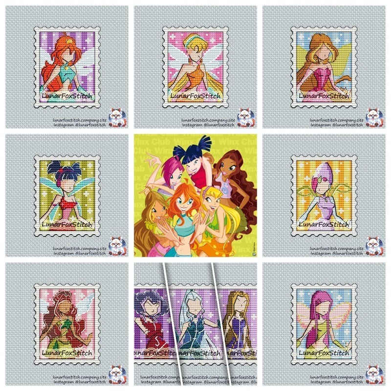 Fairy - set of 10 - postage stamp cross stitch pattern
