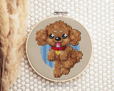 Poodle cross stitch pattern