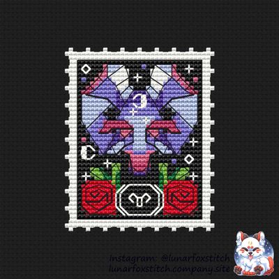 Zodiac Aries postage stamp cross stitch pattern
