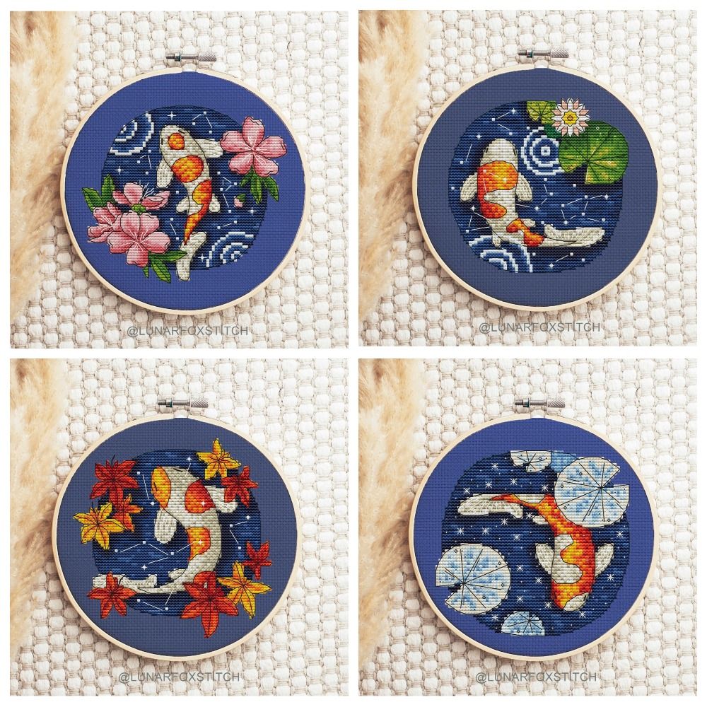 Koi Seasons - 4 set -  cross stitch pattern
