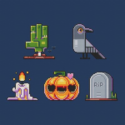 Halloween cross stitch pattern
