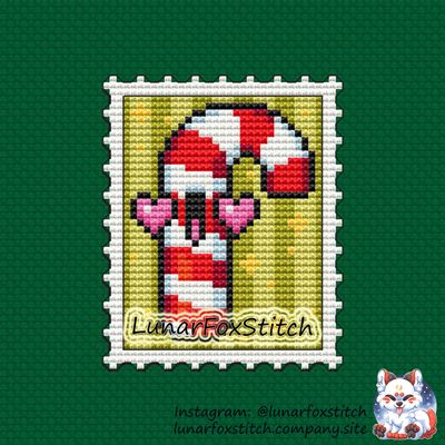 Christmas Candy postage stamp cross stitch pattern