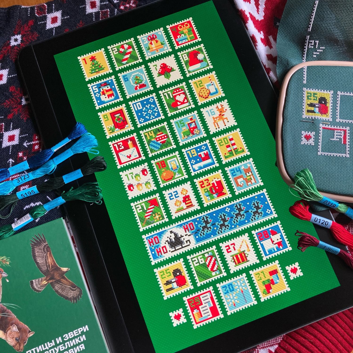 Advent calendar Christmas / New Year cross stitch pattern