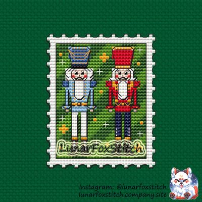 Christmas Nutcrackers postage stamp cross stitch pattern