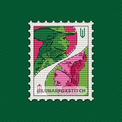 Bad witch and Good witch postage stamp cross stitch pattern