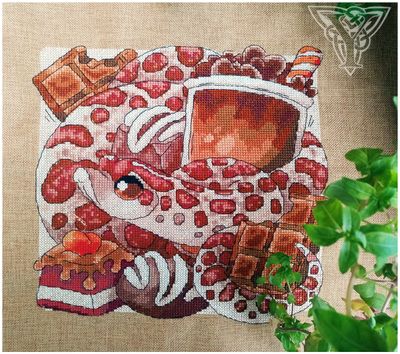 Snake and sweets cross stitch pattern