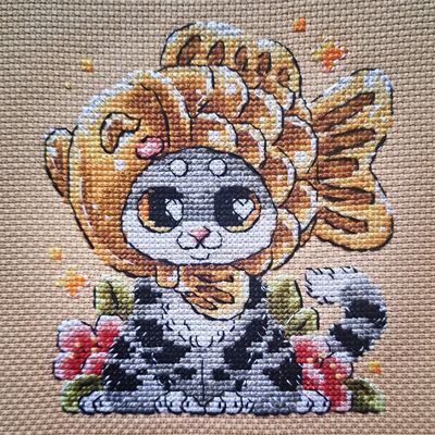 Cat taiyaki cross stitch pattern