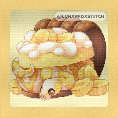 Banana pie snake cross stitch pattern