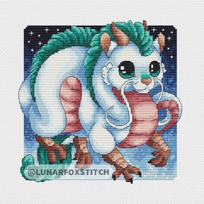 Japanese dragon cross stitch pattern
