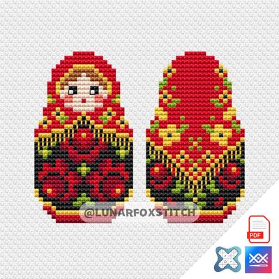 Matryoshka cross stitch pattern