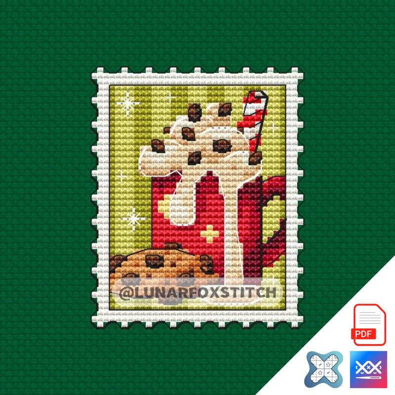 Christmas treats postage stamp cross stitch pattern