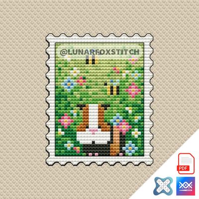 Guinea pig postage stamp cross stitch pattern