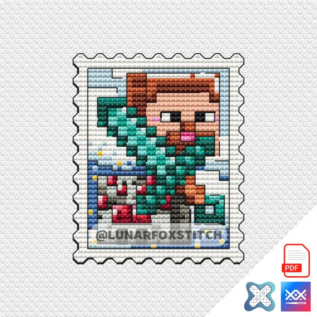 World of blocks postage stamp cross stitch pattern