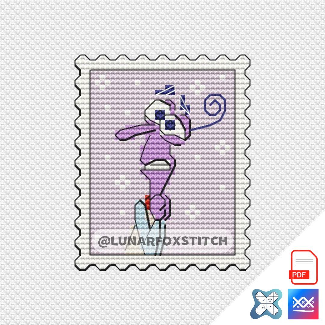 Fear chibi boy postage stamp cross stitch pattern
