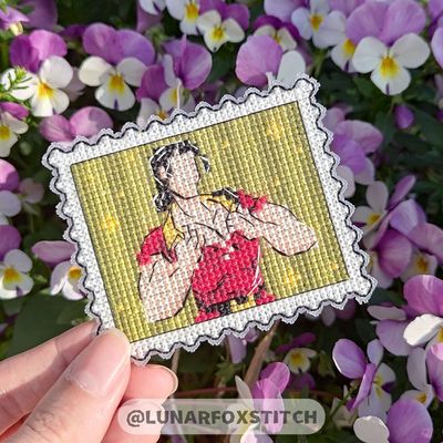 Hunter villain postage stamp cross stitch pattern