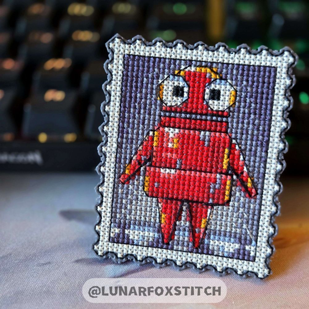 R.E.P.O. postage stamp cross stitch pattern