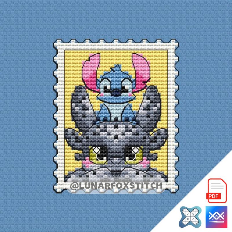 Best friends postage stamp cross stitch pattern