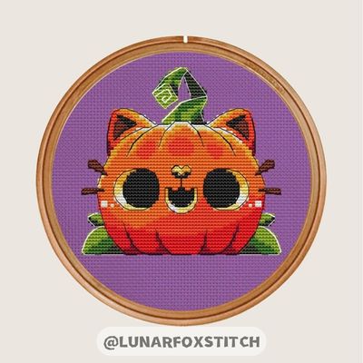 Pumpkin Halloween cross stitch pattern