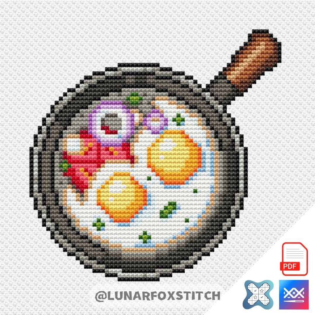 Fried eggs cross stitch pattern