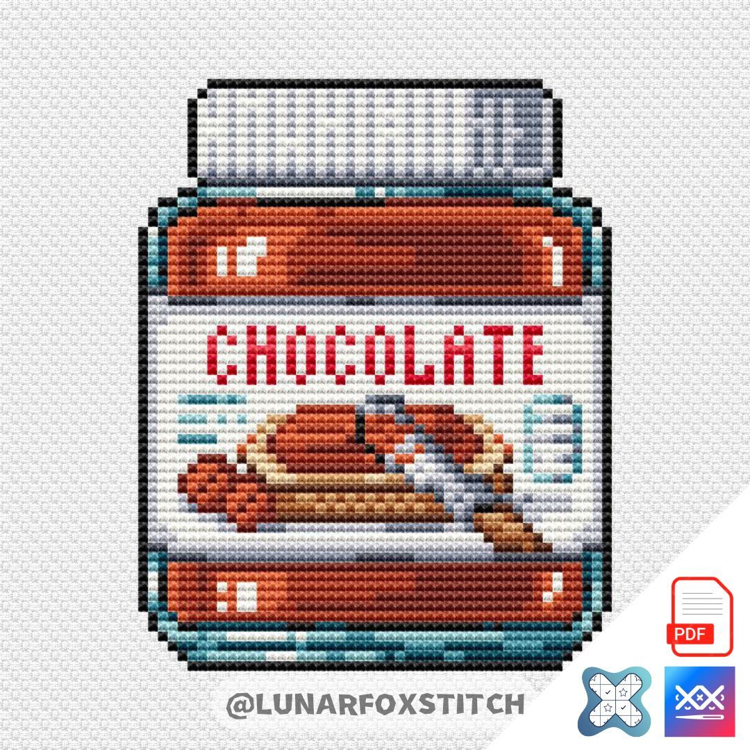 Chocolate spread cross stitch pattern