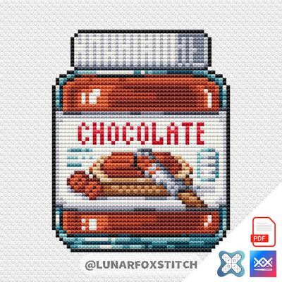 Chocolate spread cross stitch pattern