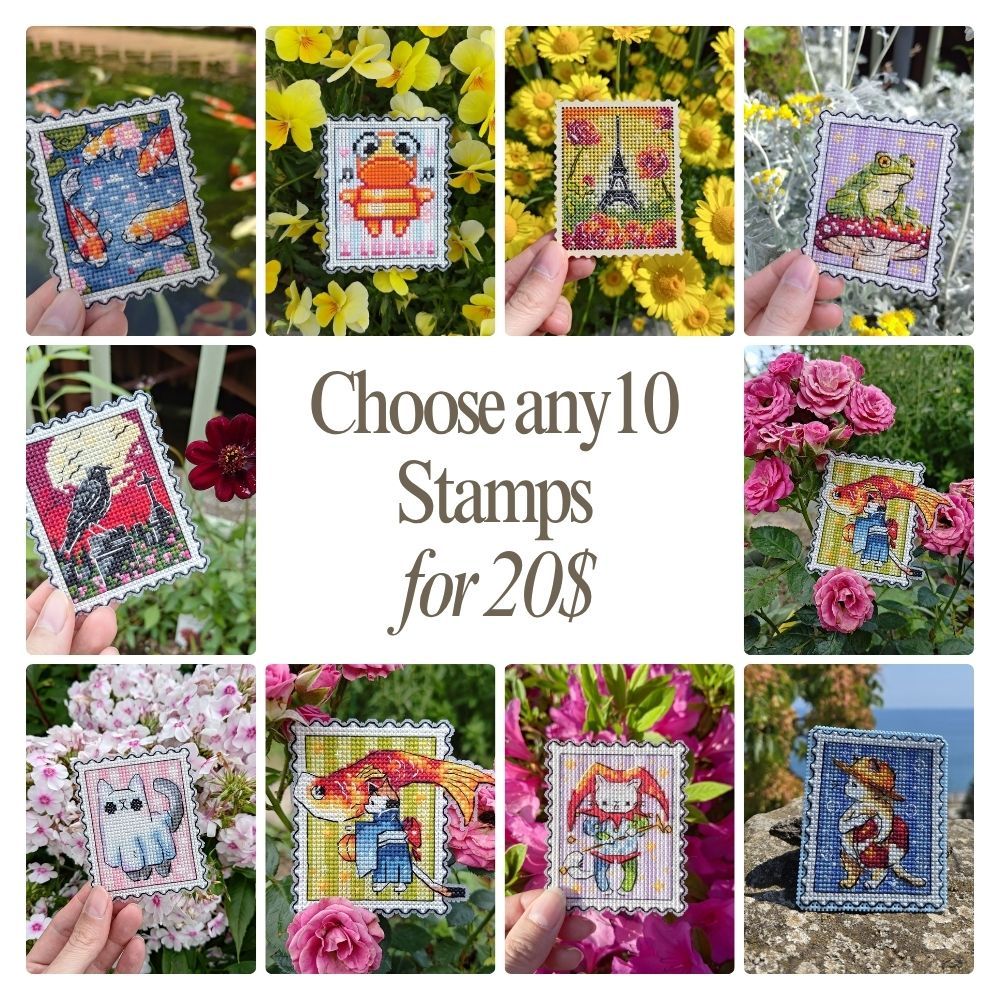Choose any 10 stamps for 20$