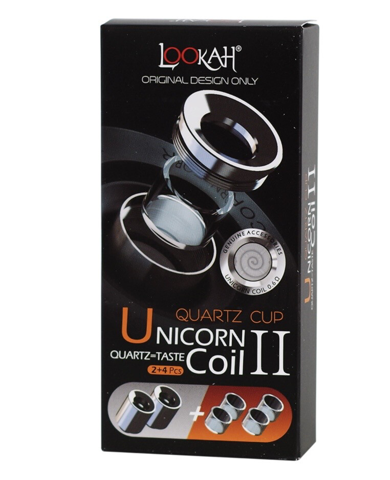 Lookah Unicorn Quartz Coil 2ct atomizers &amp; 4ct Quartz Dish