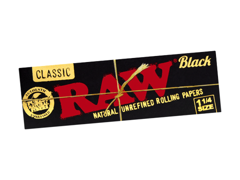 RAW Black Classic Unrefined 1 1/4 Rolling Papers