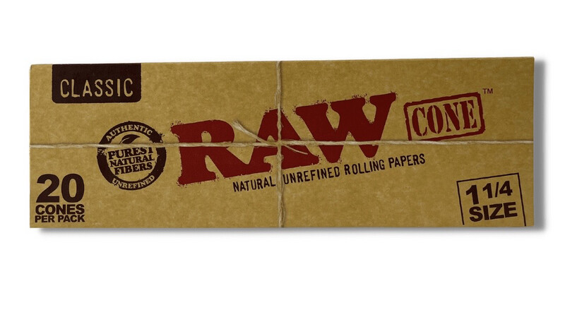 Raw Classic Pre-Rolled Cones 1 1/4 Size 20 Cones Per Pack