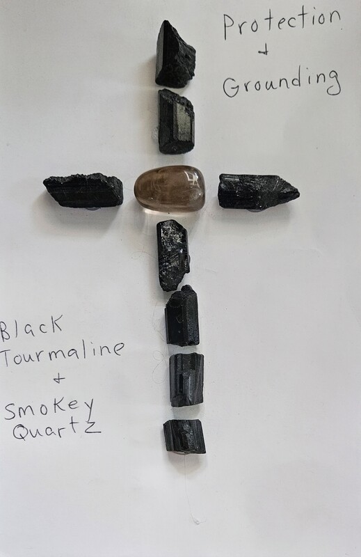 Crystal Grid- Black Tourmaline &amp; Smokey Quartz