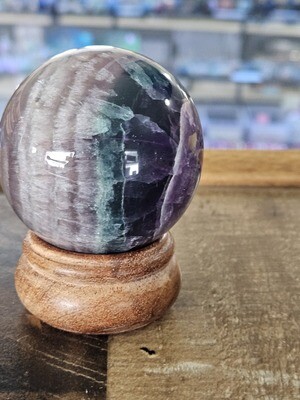 Rainbow Fluorite Sphere with Stand