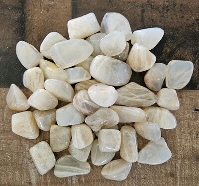 Cream Moonstone Semi Tumbled Gemstone
