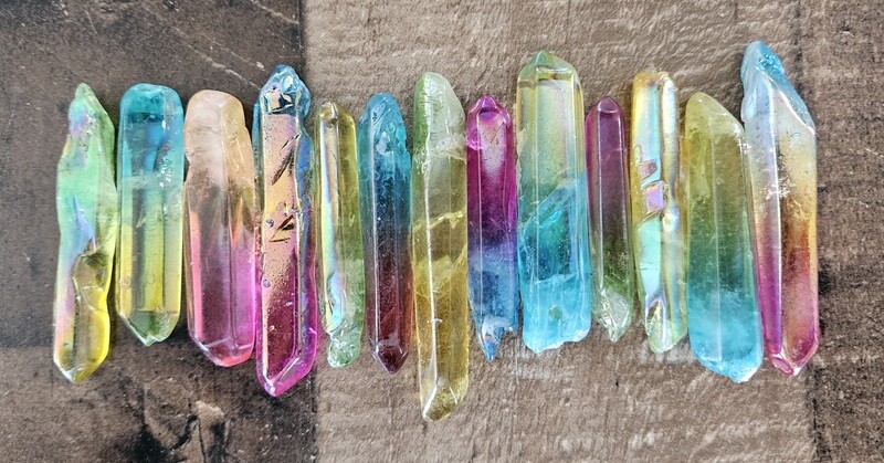 Rainbow Aura Quartz Stone Point