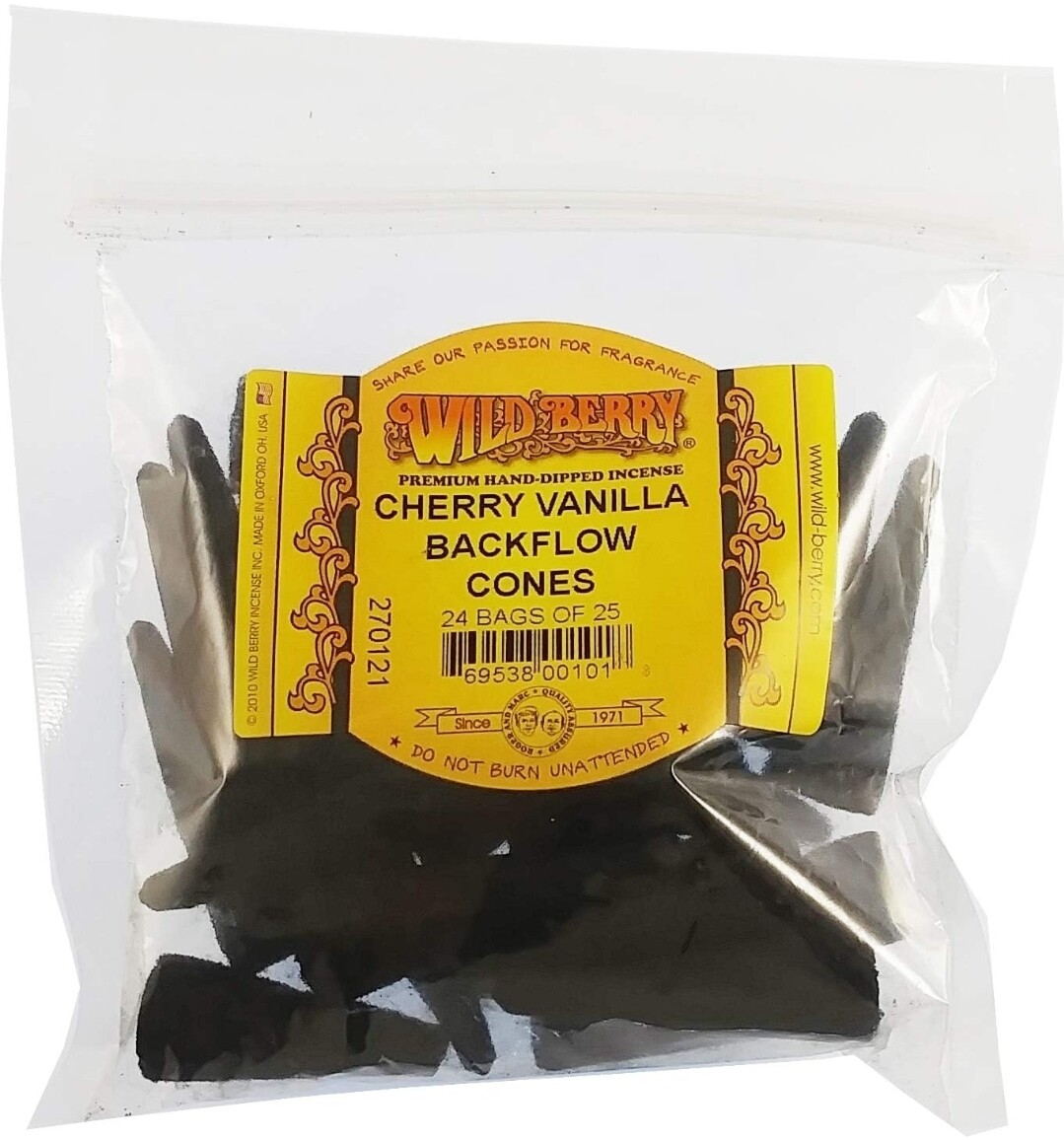 Wild Berry Cherry Vanilla Backflow Incense Cones (25pk)
