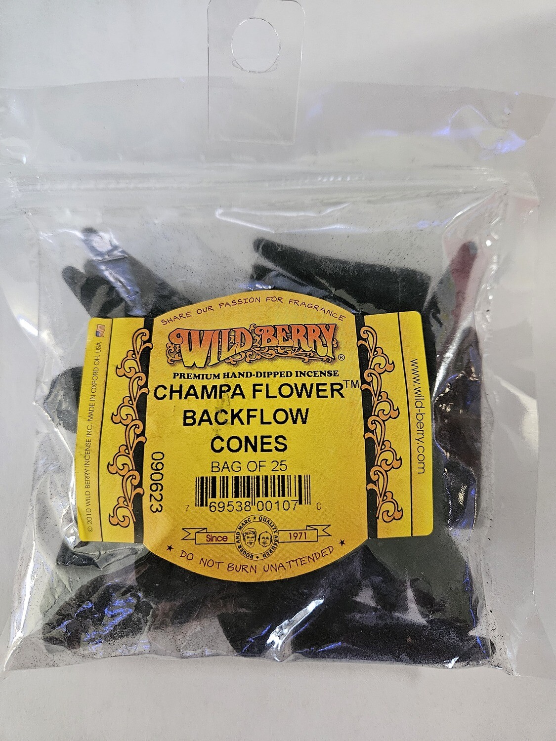 Wild Berry Champa Flower Backflow Incense Cones (25pk)