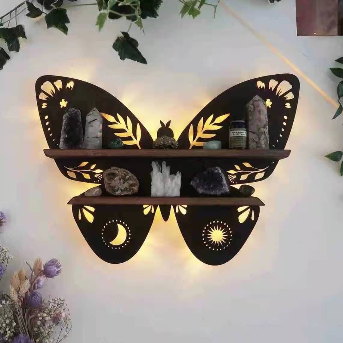 Butterfly Hanging Shelf For Crystals