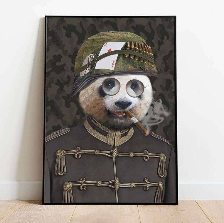 Military Animal Poster - Private Panda