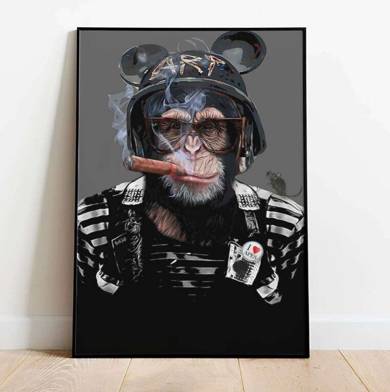 Military Animal Poster -Sergeant Chimp