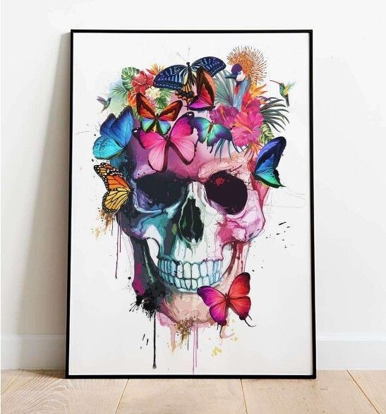 Animal Poster - Butterfly Skull 01