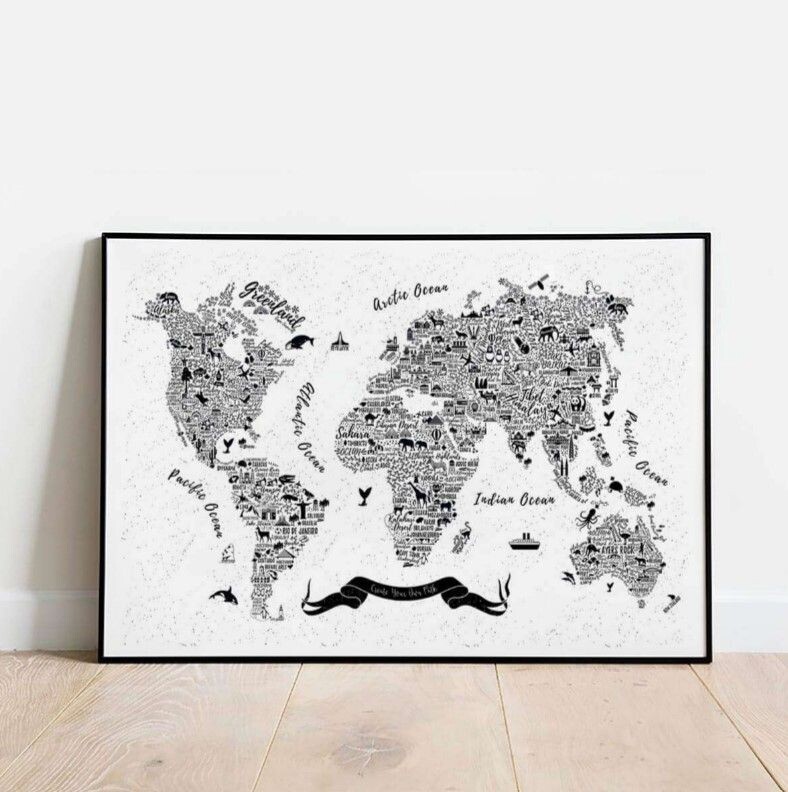 Animal Poster - Typography World Map