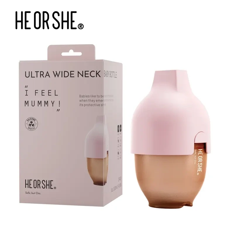 HE OR SHE Premium 160ml Baby Milk Bottle (Pink Cap)