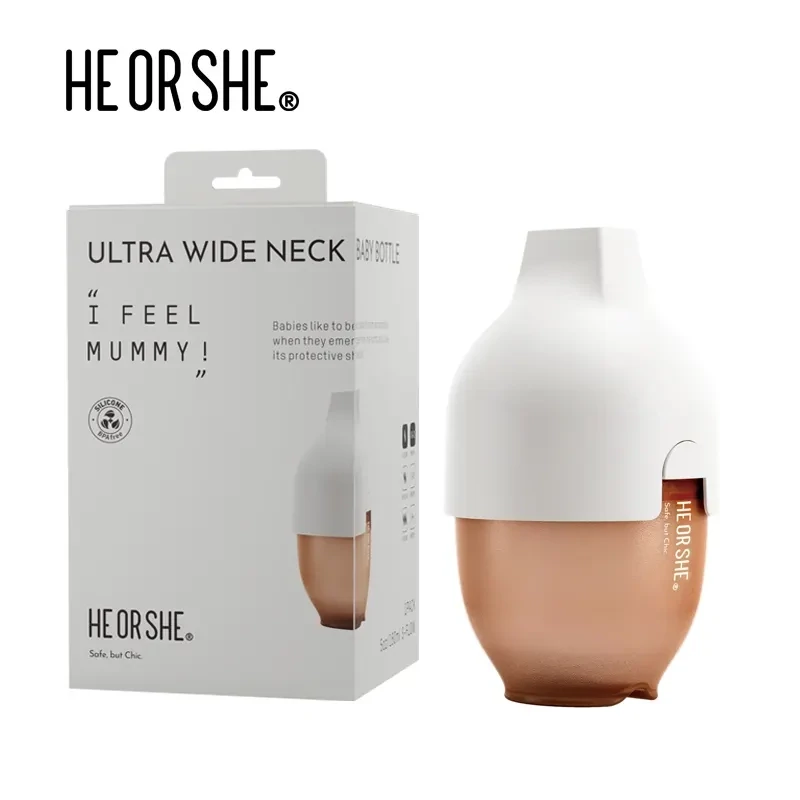 HE OR SHE Premium 160ml Baby Milk Bottle (White Cap)