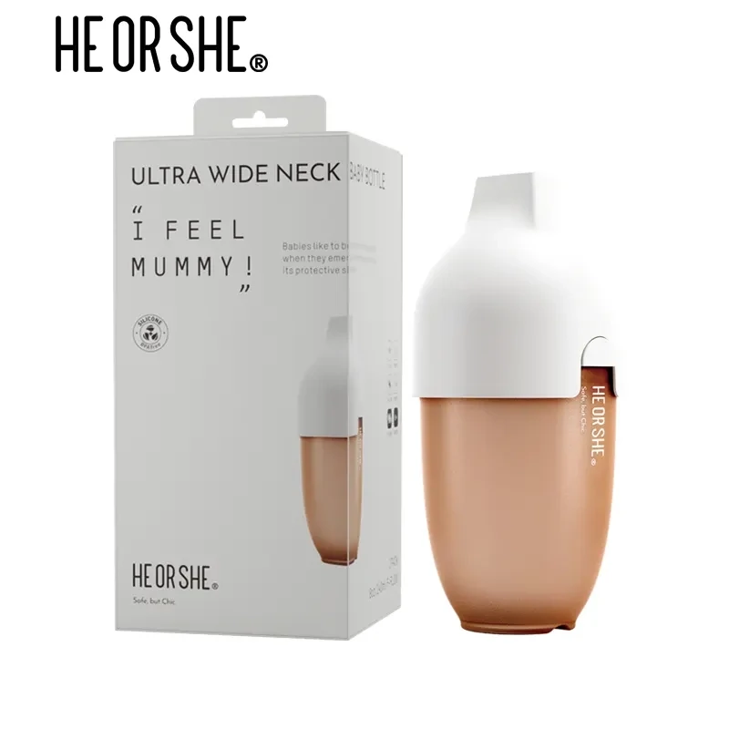 HE OR SHE Premium 240ml Baby Milk Bottle (White Cap)