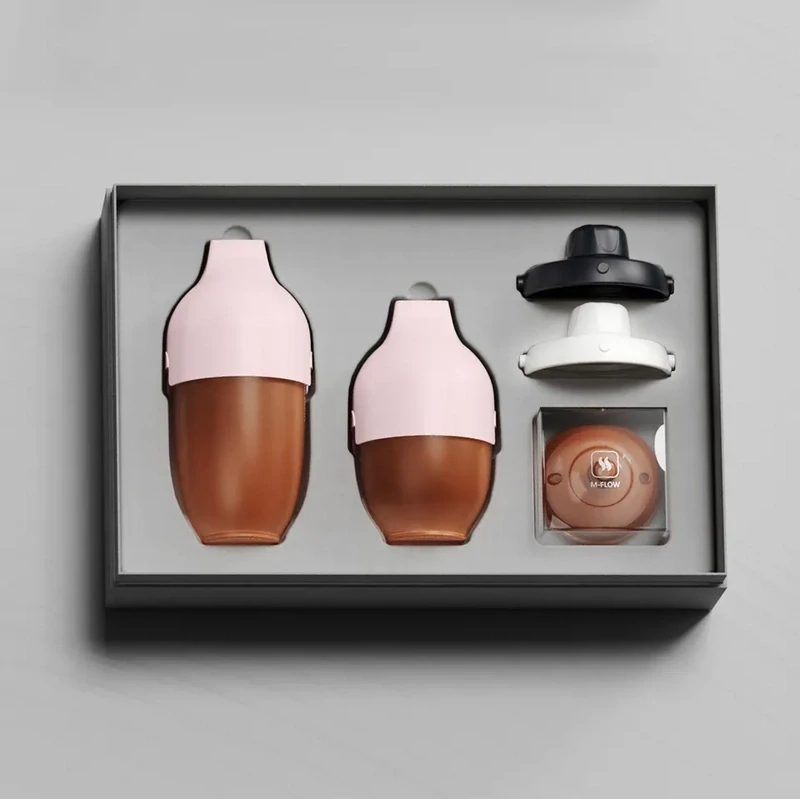 HE OR SHE Premium Baby Bottle Gift Set (Pink Cap)