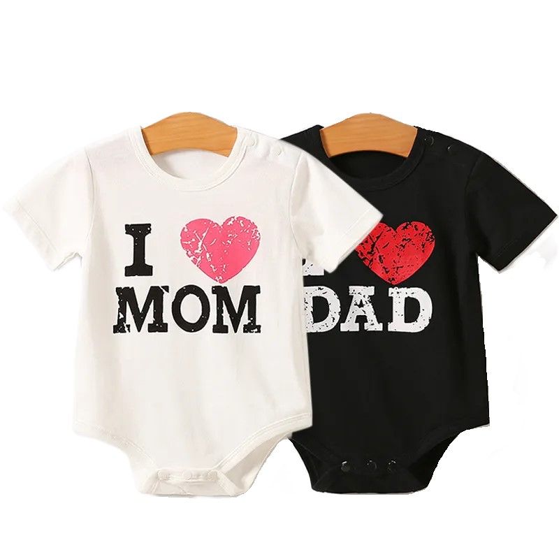 Love Mom And Love Dad Baby Rompers