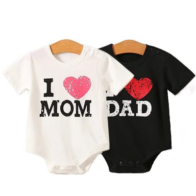 Love Mom And Love Dad Baby Rompers