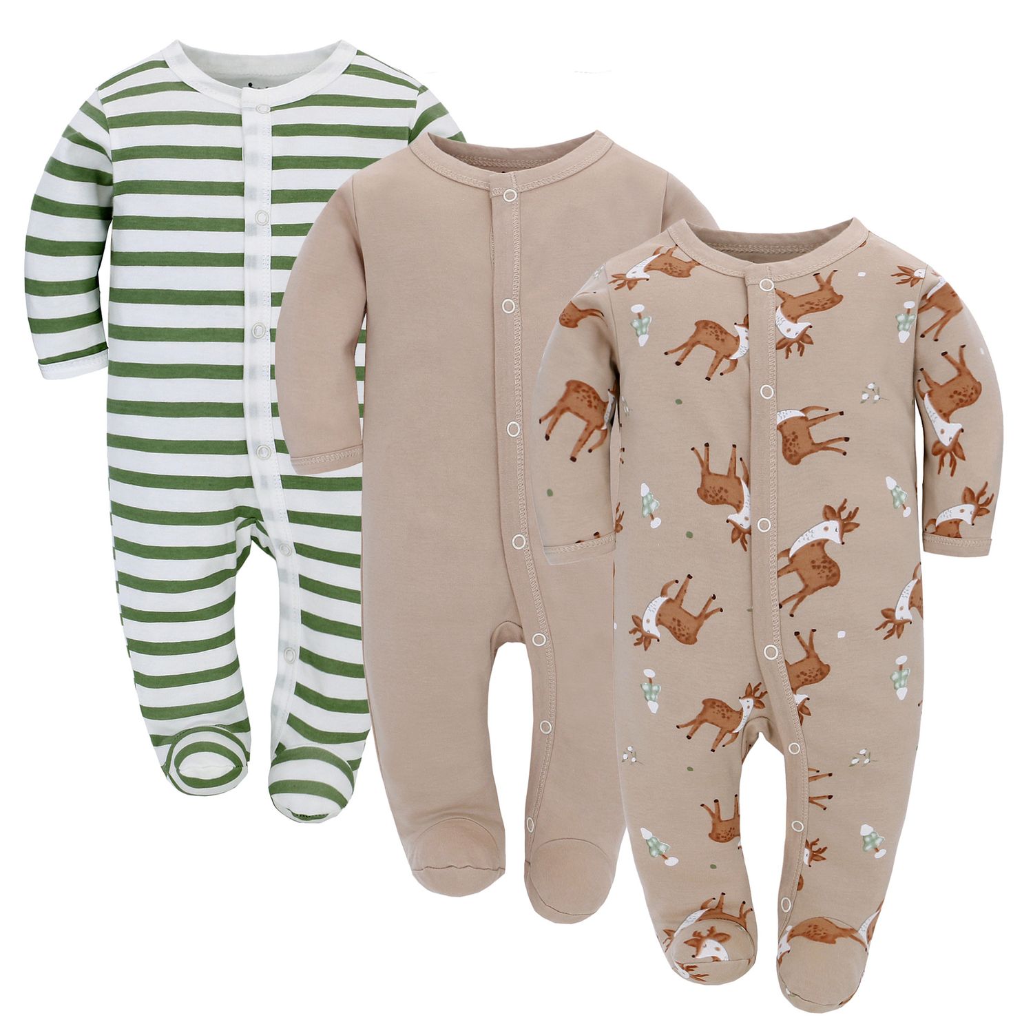 Baby Long Sleeve Jumpsuit Romper 3-Piece Set