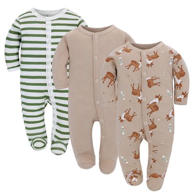 Baby Long Sleeve Jumpsuit Romper 3-Piece Set