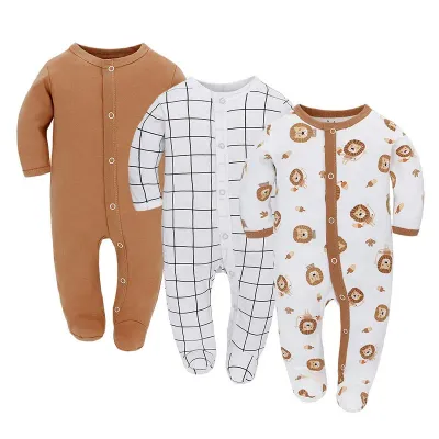 Baby Long Sleeve Jumpsuit Romper 3-Piece Set