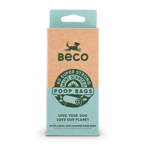 Beco Large Dog Poop Bags - Mint Scented, Size: 60